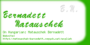 bernadett matauschek business card